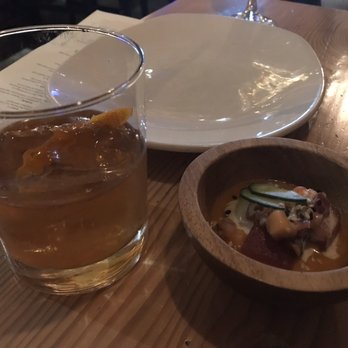 Lechon - Spiced tuna tiradito and old fashioned cocktail - Tapas Bars Near Me - Portland, Oregon Lechon - Spiced tuna tiradito and old fashioned cocktail - Tapas Bars Near Me - Portland, Oregon