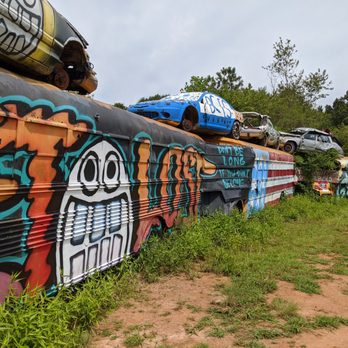 School Bus Graveyard - Outside the School Bus Graveyard, Alto GA - Local Flavor Near Me - Alto, Georgia
