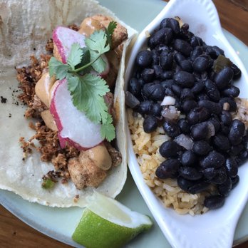 Hook and Lime - Vegan crispy sweet potato taco Black beans and rice- no cheese - Bars Near Me - Omaha, Nebraska Hook and Lime - Vegan crispy sweet potato taco Black beans and rice- no cheese - Bars Near Me - Omaha, Nebraska
