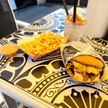 Burger Kook - French fries, fruity pebble malt and Philly Burger - Burgers Near Me - Bonita, California