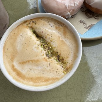 Dodo Bird Donuts - $11 pistachio latte. Not even warm. Very small - Donuts Near Me - La Jolla, California