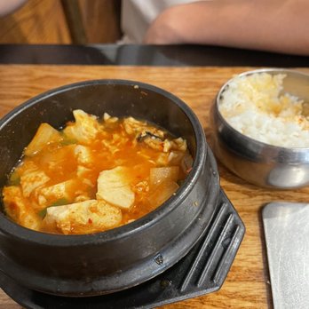 Han Joo Chik Naeng Myun & BBQ - a bowl of stew and a bowl of rice - Korean Near Me - Flushing, New York