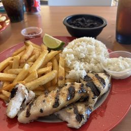Grilled grouper with a hint of garlic.