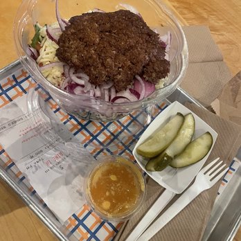 Super Duper Burgers - Super Salad plus beef patty. Five star salad. - Burgers Near Me - Novato, California