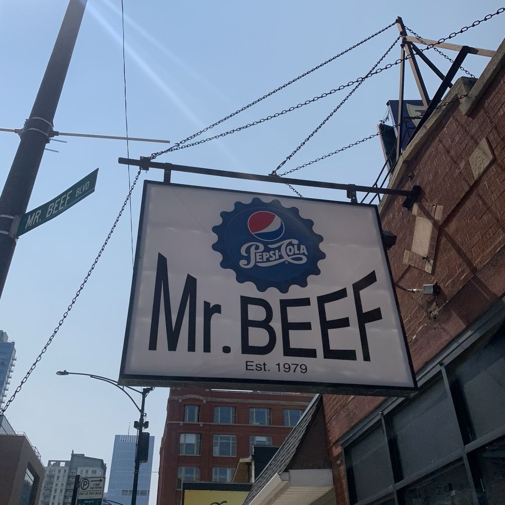 Mr. Beef - Sign outside - Fast Food Near Me - Chicago, Illinois Mr. Beef - Sign outside - Fast Food Near Me - Chicago, Illinois