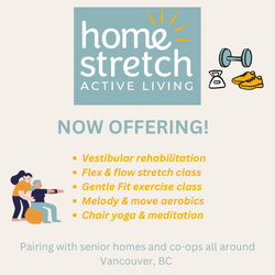 HomeStretch Active Living - Services provided for seniors in the comfort of your home, offered in person or virtual.