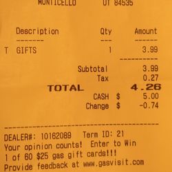 Monticello Conoco - 2019-08-15 /Cossin cadeau  $4.28