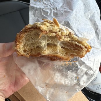 Proof Bakery - 4/26/2022 almond croissant. Get it! Generous almond creme inside! - Coffee & Tea Near Me - Los Angeles, California