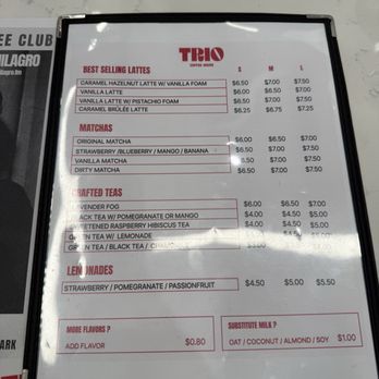 Trio Coffee House - Menu - Coffee & Tea Near Me - Canoga Park, California