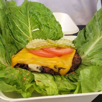 Ziggy’s - The unwrapping if a lettuce wrap.  Lots of large leaves! - Vegan Near Me - Paso Robles, California