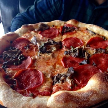 Barbaro - pepperoni, capers, mushrooms, and 'smoked mozz' - Pizza Near Me - San Antonio, Texas Barbaro - pepperoni, capers, mushrooms, and 'smoked mozz' - Pizza Near Me - San Antonio, Texas
