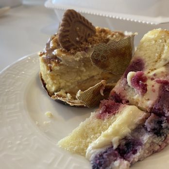 Antinoz Cafe - This is my dessert plate with half of each of the two desserts my wife and I split. - Italian Near Me - San Antonio, Texas