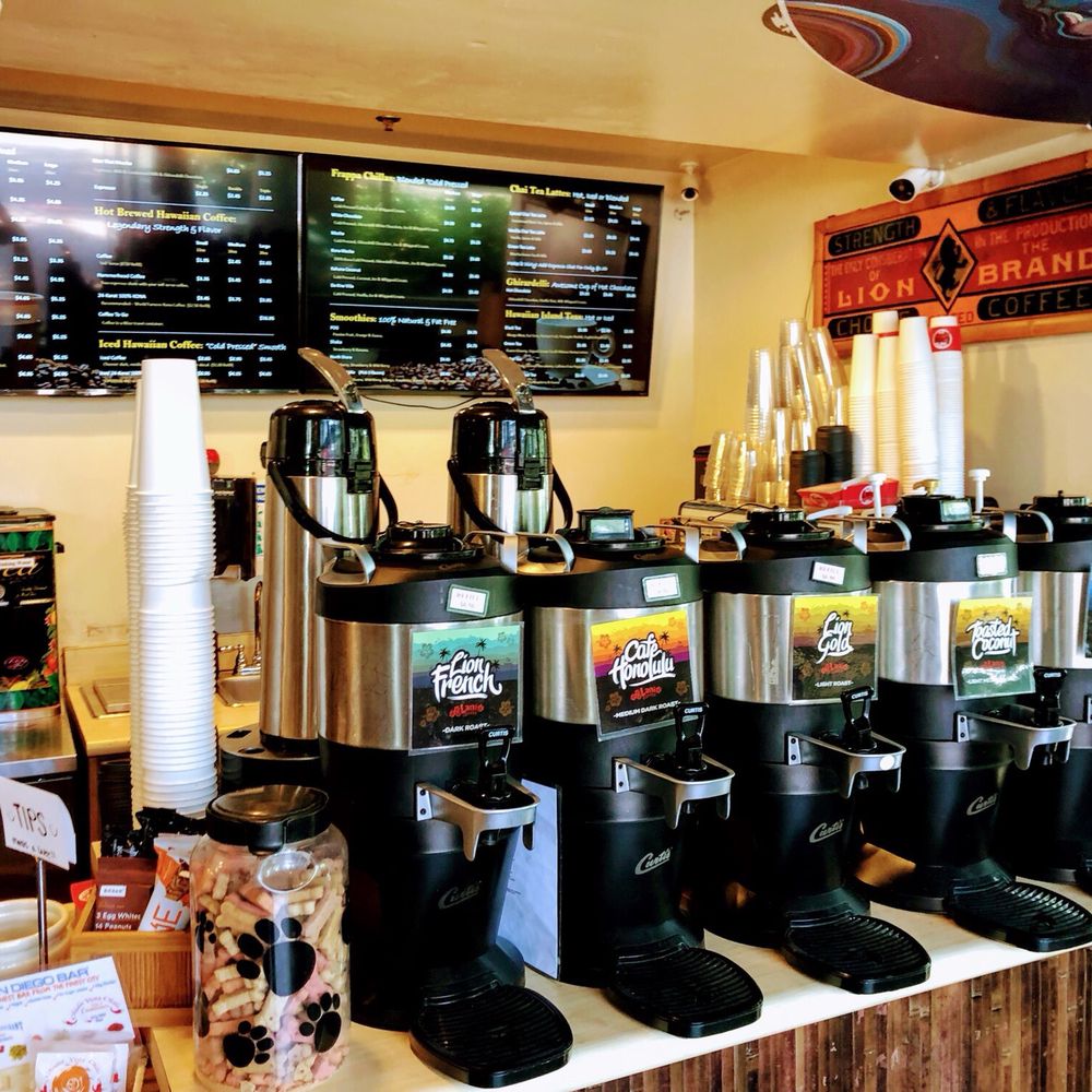 Lani Coffee - counter w/ coffees - Coffee & Tea Near Me - San Diego, California