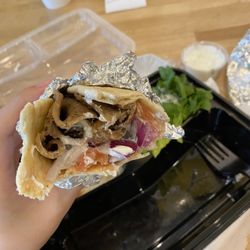 Cafe Petra Express - Cross section of my half eaten gyro sandwich