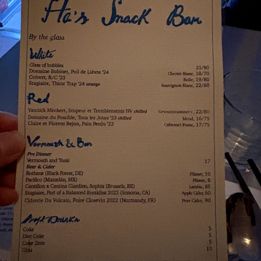 Ha's Snack Bar - Drink menu May 2026 - French Near Me - New York, New York Ha's Snack Bar - Drink menu May 2026 - French Near Me - New York, New York