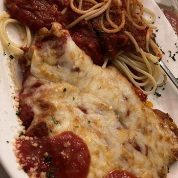 Ramando's - The Veal Parmigiana with the side pasta - Italian Near Me - Myrtle Beach, South Carolina Ramando's - The Veal Parmigiana with the side pasta - Italian Near Me - Myrtle Beach, South Carolina