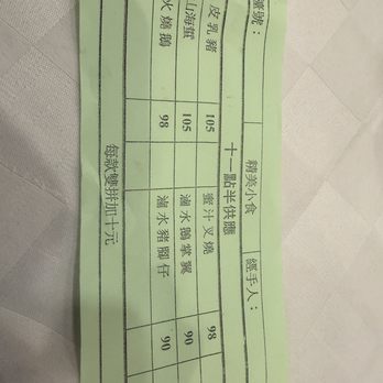 鳳城酒家 - Green slip for mini plates ( we got suckling pig $105 Hong Kong dollars ) - Cantonese Near Me - Hong Kong, HK