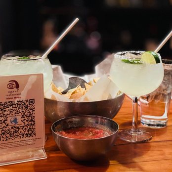 Agave Restaurant - a table with drinks and a qr code - New Mexican Cuisine Near Me - Atlanta, Georgia Agave Restaurant - a table with drinks and a qr code - New Mexican Cuisine Near Me - Atlanta, Georgia