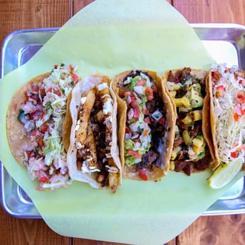 Moonshine BBQ - three tacos on a tray - Cocktail Bars Near Me - San Diego, California Moonshine BBQ - three tacos on a tray - Cocktail Bars Near Me - San Diego, California