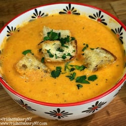 Frida's Café & Bakery - Today's special of Tomato Bisque with garlic croutons hit the spot. Yum!