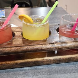 Catrina’s Mexican Cuisine - Happy hour flight. Raspberry,  Mango Strawberry.  YEAHHH