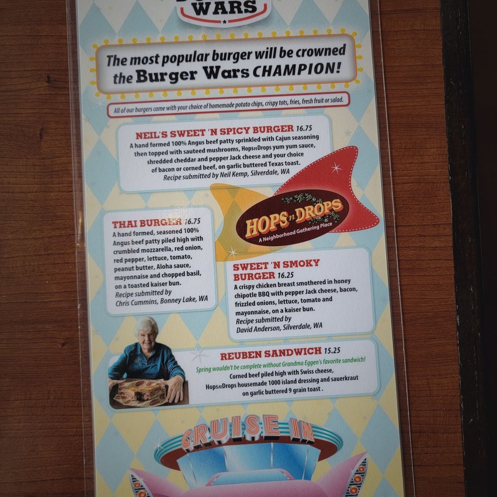 Hops n Drops - Menu - American Near Me - Lakewood, Washington Hops n Drops - Menu - American Near Me - Lakewood, Washington