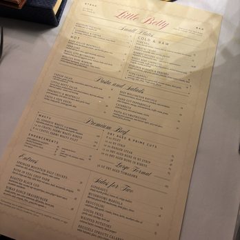 Little Betty Steak Bar - Dinner menu - Bars Near Me - Mountain Brook, Alabama Little Betty Steak Bar - Dinner menu - Bars Near Me - Mountain Brook, Alabama