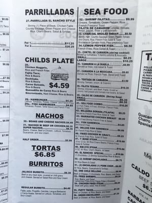 Menu photo 4 El Rancho Mexican Restaurant Pleasanton, TX