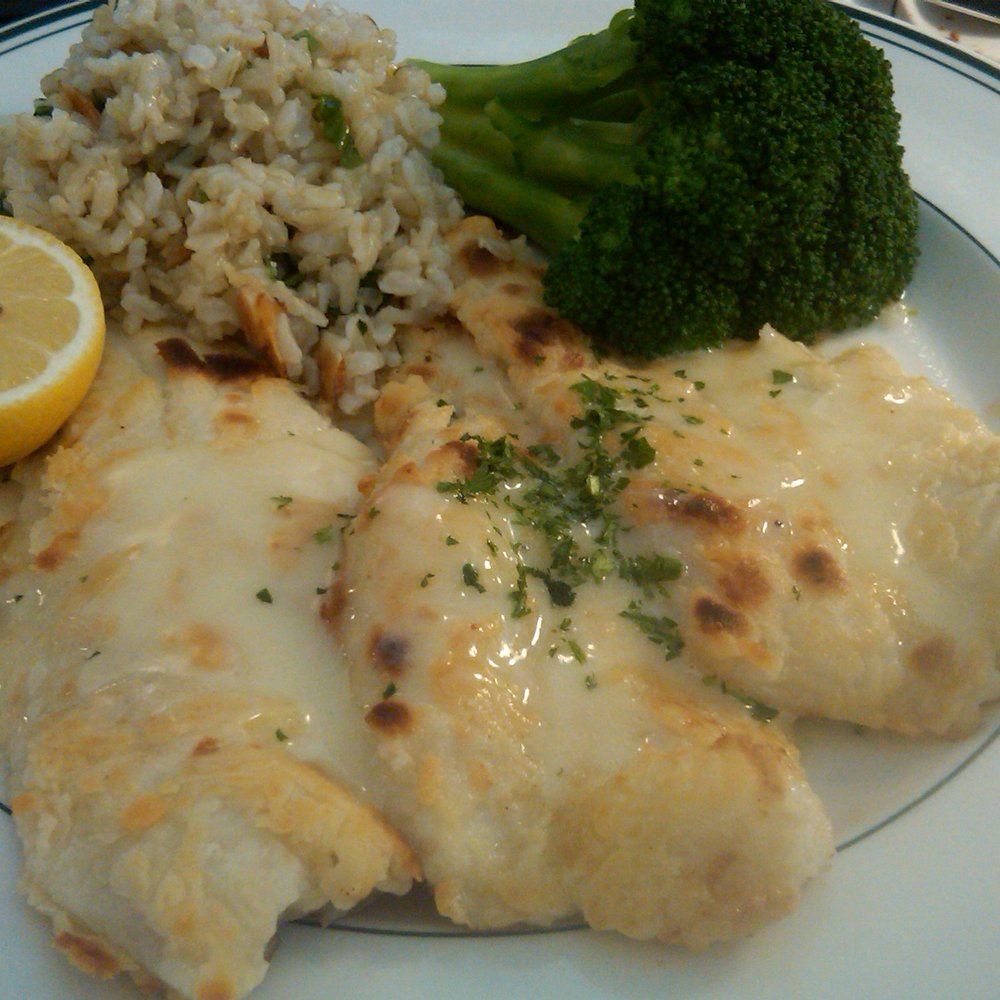 Daily Grill - sand dabs fish, brown rice and veggies - American Near Me - Palm Desert, California Daily Grill - sand dabs fish, brown rice and veggies - American Near Me - Palm Desert, California