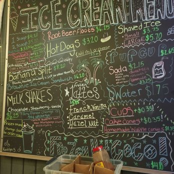 Ice Cream Hut - One of their blackboard menus - Ice Cream & Frozen Yogurt Near Me - Colonial Beach, Virginia Ice Cream Hut - One of their blackboard menus - Ice Cream & Frozen Yogurt Near Me - Colonial Beach, Virginia