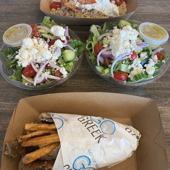 Go Greek - Shrimp Plate, Lamb Gyro, Side salads - Greek Near Me - Bohemia, New York