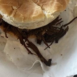 Dried up beef on a sandwich.  Yuck.