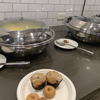 Embassy Suites by Hilton Anchorage - Eggs, bacon, sausages, biscuits and gravy, muffins, donuts...and this is only one of the stations at the free breakfast buffet. - Hotels Near Me - Anchorage, Alaska Embassy Suites by Hilton Anchorage - Eggs, bacon, sausages, biscuits and gravy, muffins, donuts...and this is only one of the stations at the free breakfast buffet. - Hotels Near Me - Anchorage, Alaska