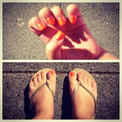 Pretty Nails - China Glaze Neon Japanese Orange. Gel nails