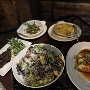 Coast Range - Skirt steak, crispy pork belly, side mac and cheese, crispy tuna, Caesar salad - Steakhouses Near Me - Solvang, California
