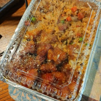 Golden China Buffet - Sesame Chicken with Pork Fried Rice. - Chinese Near Me - Kinston, North Carolina