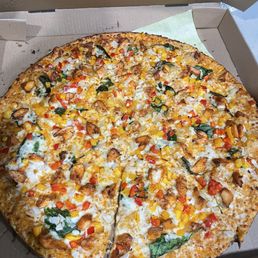 Butter Curry chicken pizza