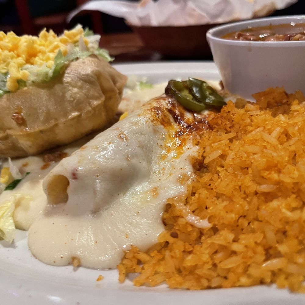 Ojeda's - #3. One Puffed Taco Sour Cream Beef Enchiladas CHARRO BEANS - Mexican Near Me - Dallas, Texas Ojeda's - #3. One Puffed Taco Sour Cream Beef Enchiladas CHARRO BEANS - Mexican Near Me - Dallas, Texas