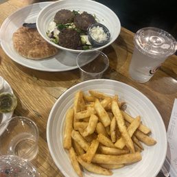 Fries and Sababa salad Fries and Sababa salad