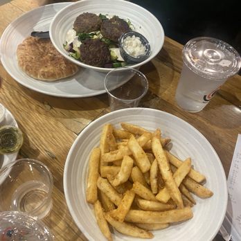 Pressed Cafe - Fries and Sababa salad - Coffee & Tea Near Me - Nashua, New Hampshire Pressed Cafe - Fries and Sababa salad - Coffee & Tea Near Me - Nashua, New Hampshire