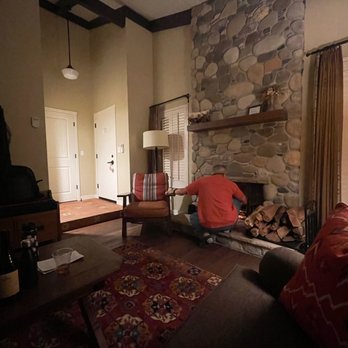 Alisal Ranch - Hubby getting the fire started - Resorts Near Me - Solvang, California