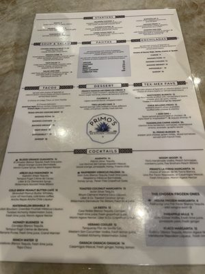 Menu photo 1 Primo's MX Kitchen Dallas, TX Menu photo 1 Primo's MX Kitchen Dallas, TX