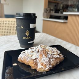 Latte and croissant