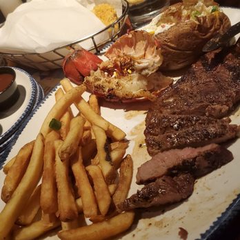 Red Lobster - Steak, lobster tail with fries - Seafood Near Me - Mesa, Arizona Red Lobster - Steak, lobster tail with fries - Seafood Near Me - Mesa, Arizona