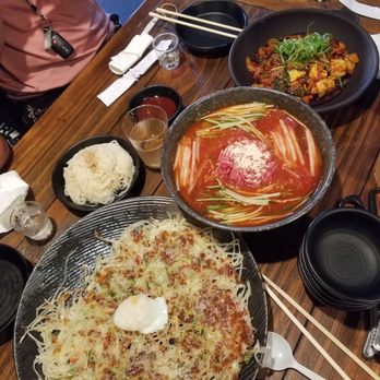 Misoolkwan OC - Cold beef soup, potato pancake, stir fried intestines - Korean Near Me - Buena Park, California