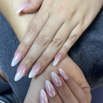 SOPHIA NAILS & SPA - Pink and white ombré with chrome - Nail Salons Near Me - Poway, California