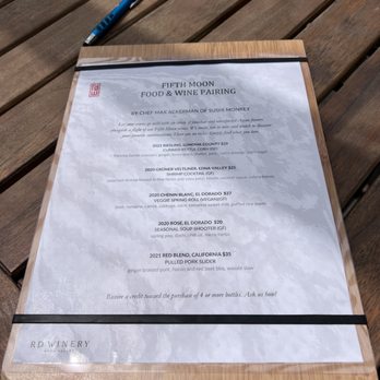 RD Winery - 5/12/2024 food and wine pairing menu - Wine Tasting Room Near Me - Napa, California RD Winery - 5/12/2024 food and wine pairing menu - Wine Tasting Room Near Me - Napa, California