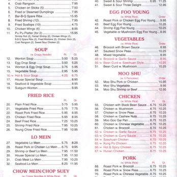 New Peking Express - Main Menu - Left Side - Prices current as of 3/13/26 - Chinese Near Me - Streetsboro, Ohio