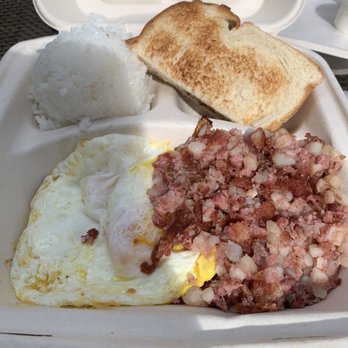 Blue Ginger Cafe - Regular breakfast w/corn beef hash & rice - Bakeries Near Me - Lanai City, Hawaii Blue Ginger Cafe - Regular breakfast w/corn beef hash & rice - Bakeries Near Me - Lanai City, Hawaii