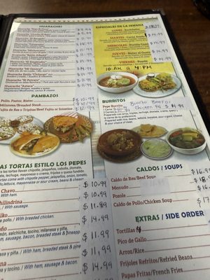 Menu photo 2 Los Pepes Austin, TX